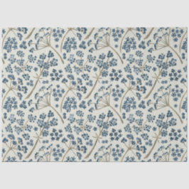 Elegant Floral Blue Waterverf Flowers Tissuepapier
