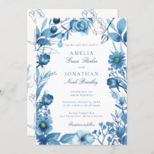 Elegant Floral Blue Wedding