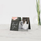 Elegant Floral Blush Botanical Wedding Thank You Kaart (Voorkant)