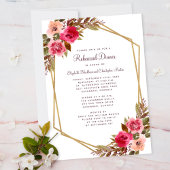 Elegant Floral Blush Paars Gold repesial Dinner Kaart