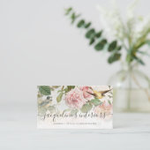 Elegant Floral Blush Pink  Birds Rozen Busi Visitekaartje (Staand voorkant)