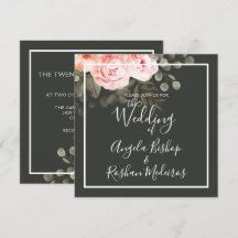 Elegant Floral Blush Pink Botanical Modern Wedding