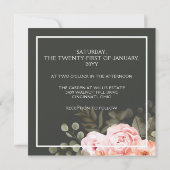 Elegant Floral Blush Pink Botanical Modern Wedding Kaart (Achterkant)