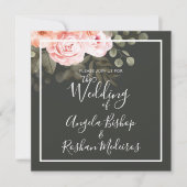 Elegant Floral Blush Pink Botanical Modern Wedding Kaart (Voorkant)