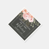 Elegant Floral Blush Pink Botanical Modern Wedding Servet (Hoek)