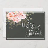 Elegant Floral Blush Pink Botanical Wedding Shower Kaart (Achterkant)