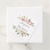 Elegant Floral Blush Pink Eucalyptus Leaf Wedding Bedankjes Labels (In situ)