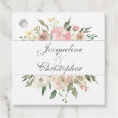 Elegant Floral Blush Pink Eucalyptus Leaf Wedding Bedankjes Labels