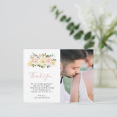 Elegant Floral Blush Pink Foto Weddenschap Harteli Briefkaart (Staand voorkant)