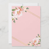 Elegant Floral Blush Pink Gold Geometric Wedding Kaart (Achterkant)