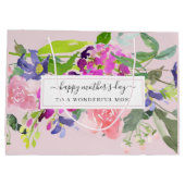 Elegant Floral Blush Pink Moederdag Groot Cadeauzakje (Achterkant)
