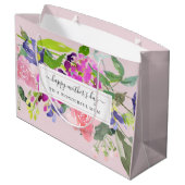 Elegant Floral Blush Pink Moederdag Groot Cadeauzakje (Achterkant Gekanteld)
