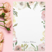 Elegant Floral Blush Pink Peony Custom Wedding Briefpapier