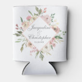 Elegant Floral Blush Pink Peony Garden Wedding Blikjeskoeler (Voorkant)