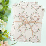 Elegant Floral Blush Pink Peony Monogram Weddensch Inpakpapier Vel<br><div class="desc">Lichtroze en ivoorbloemig papier met een prachtige diamant met blozen en ivoorpels. Deze mooie cadeauomslag van de paardenbloem van de paardenbloem bevat de namen die in het ontwerp zijn gepersonaliseerd. Pas dit schattige inpakpapier aan voor je vrienden op hun speciale dag of gebruik dit als bruid om cadeaus naar het...</div>