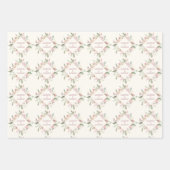 Elegant Floral Blush Pink Peony Monogram Weddensch Inpakpapier Vel (Voorkant 2)