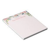 Elegant Floral Blush Pink Rose Peony Name Notitieblok (Schuin)