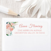 Elegant Floral Blush Pink Rose Script Etiket (Insitu)