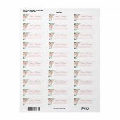 Elegant Floral Blush Pink Rose Script Etiket (Full Sheet)