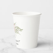 Elegant Floral Blush Pink Rose Vrijgezellenfeest Papieren Bekers (Achterkant)