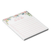 Elegant Floral Blush Pink Script om LIJST TE DOEN Notitieblok (Schuin)