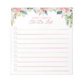 Elegant Floral Blush Pink Script om LIJST TE DOEN Notitieblok (Voorkant)