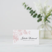 Elegant Floral Blush Pink Visitekaartje (Staand voorkant)