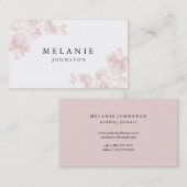 Elegant Floral Blush Pink Visitekaartje (Voorkant / Achterkant)