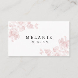 Elegant Floral Blush Pink Visitekaartje