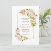 Elegant Floral Blush Pink Wedding Kaart (Staand voorkant)