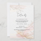Elegant Floral Blush Pink Wedding Kaart (Achterkant)