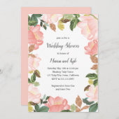 Elegant Floral Blush Pink Wedding Shower Kaart (Voorkant / Achterkant)