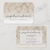 Elegant Floral Blush Pink  Wood Damask Visitekaartje (Voorkant / Achterkant)
