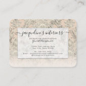 Elegant Floral Blush Pink  Wood Damask Visitekaartje (Achterkant)
