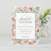 Elegant Floral Blush Sage Green Vrijgezellenfeest Kaart (Staand voorkant)