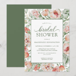 Elegant Floral Blush Sage Green Vrijgezellenfeest Kaart