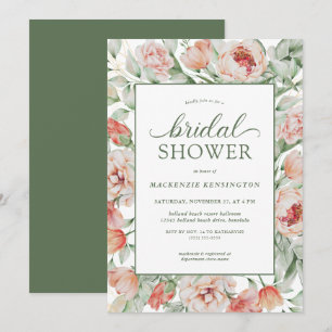Elegant Floral Blush Sage Green Vrijgezellenfeest Kaart