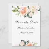 Elegant Floral Blush Script Save The Date (Voorkant)