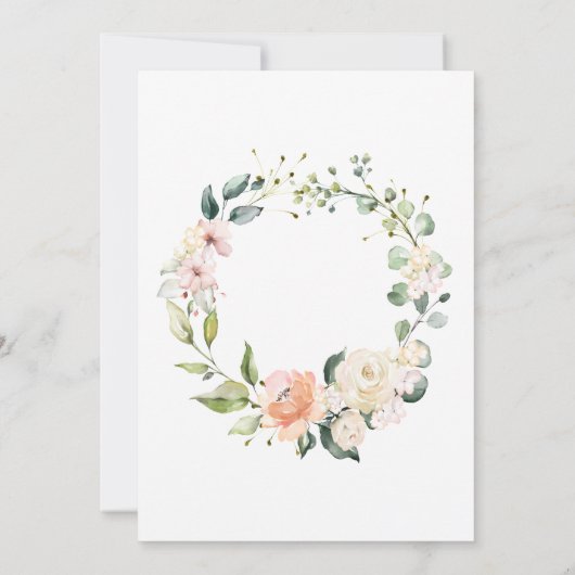 Elegant Floral Blush Script Save The Date (Achterkant)