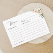 Elegant Floral Blush Vrijgezellenfeest Recipe Kaar Informatiekaartje