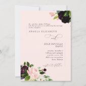 Elegant Floral Blush & Wine Bride Parents Wedding Kaart (Voorkant)