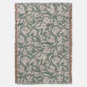 Elegant Floral Boho Pink & Dark Green Botanical Deken (Voorkant Verticaal)