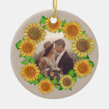 Elegant Floral Boho Sunflower Rustic Taupe Wedding