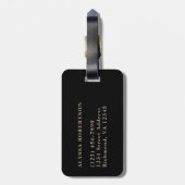 Elegant  Floral | Bold Moody Monogram Bagagelabel (Achterkant verticaal)