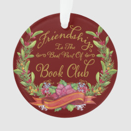 Elegant Floral Book Club Friendship Ornament