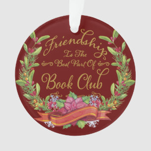 Elegant Floral Book Club Friendship Ornament