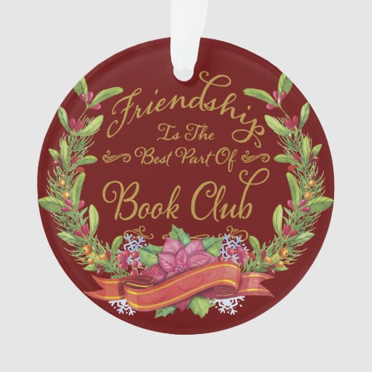 Elegant Floral Book Club Friendship Ornament (voorkant)