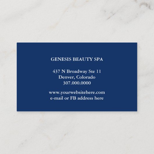 Elegant Floral Border Beauty Spa Loyalty Card (Achterkant)