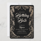 Elegant Floral Border Birthday Bash Uitnodiging (Voorkant)