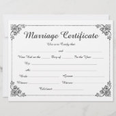 Elegant Floral Border Script Huwelijkscertificaat (Voorkant)